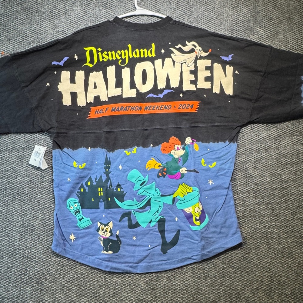 Disney Spirit Jersey 2024 Halloween Half Marathon Weekend Black Blue Small NWT